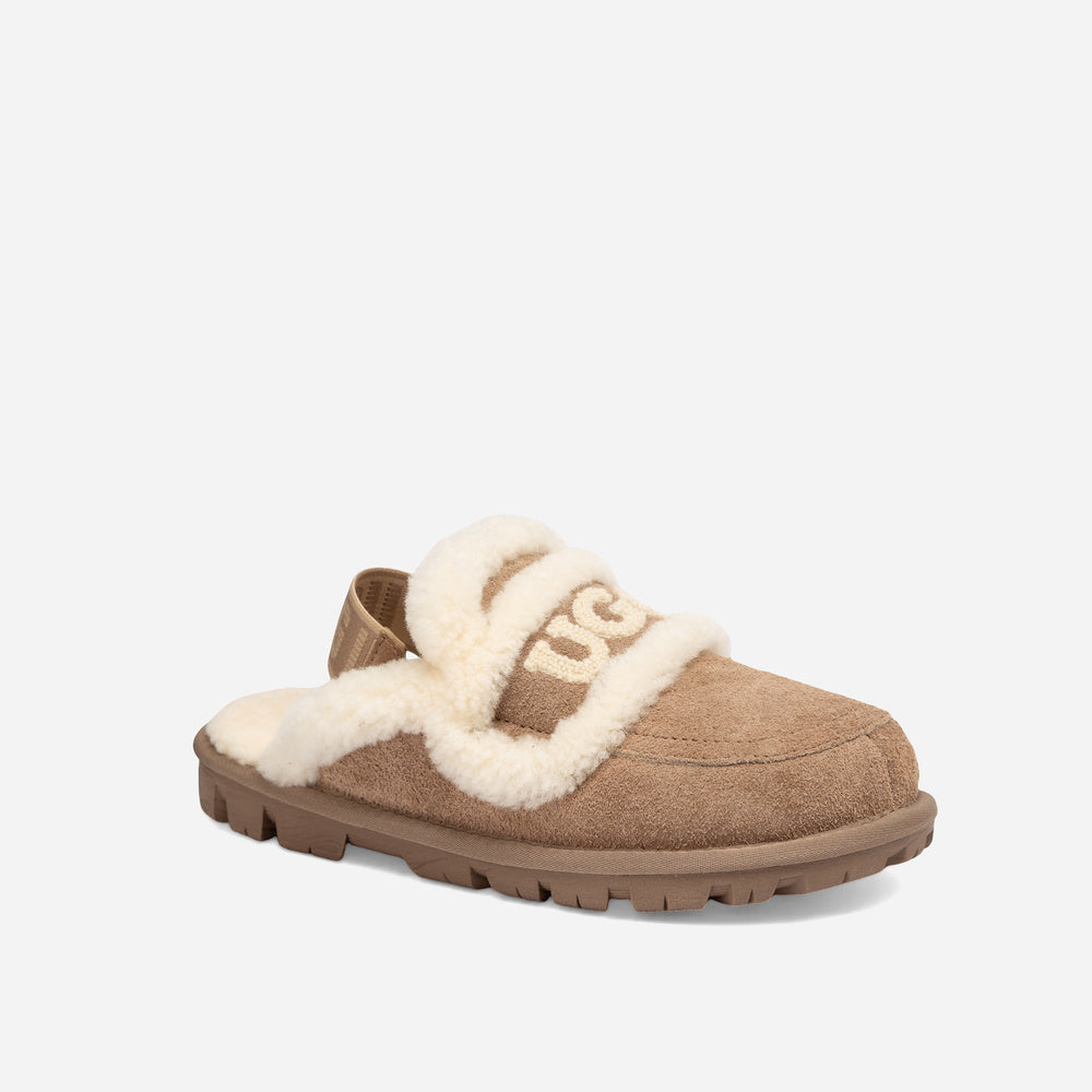 Ugg Violet Heritage Shearling Slipper Elastic Logo Strap (Detachable)