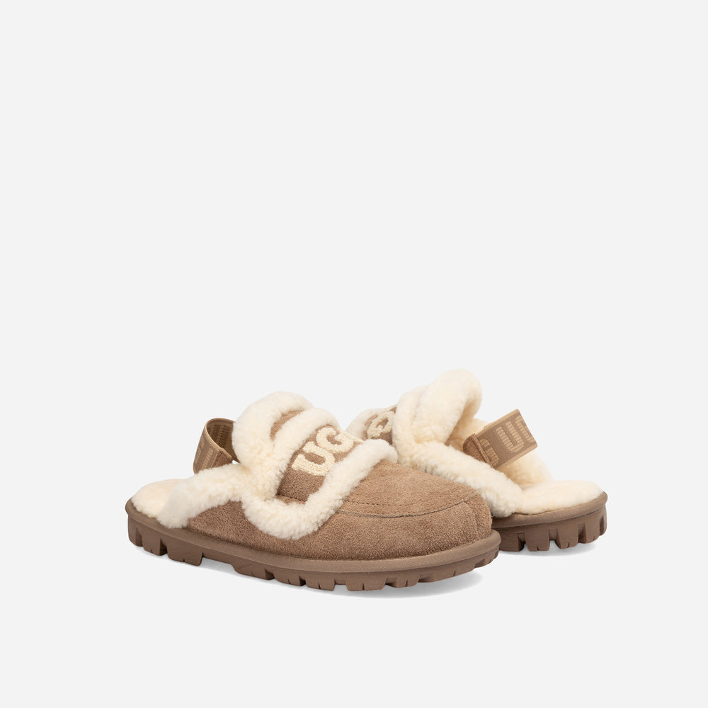 Ugg Violet Heritage Shearling Slipper Elastic Logo Strap (Detachable)