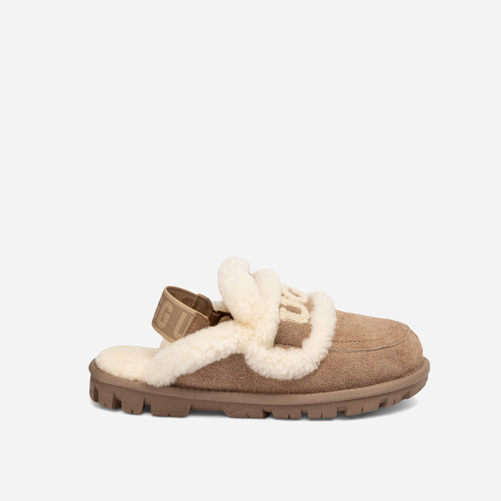 Ugg Violet Heritage Shearling Slipper Elastic Logo Strap (Detachable)