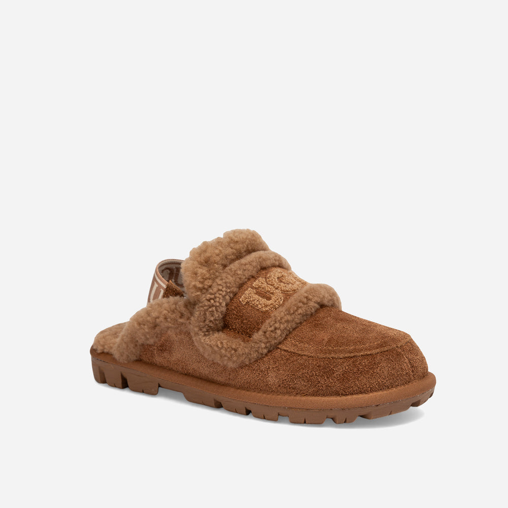 Ugg Violet Heritage Shearling Slipper Elastic Logo Strap (Detachable)