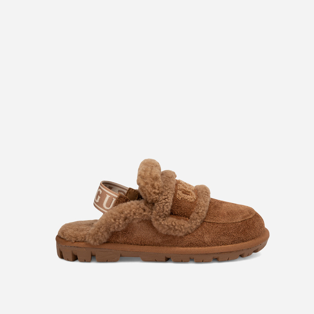 Ugg Violet Heritage Shearling Slipper Elastic Logo Strap (Detachable)