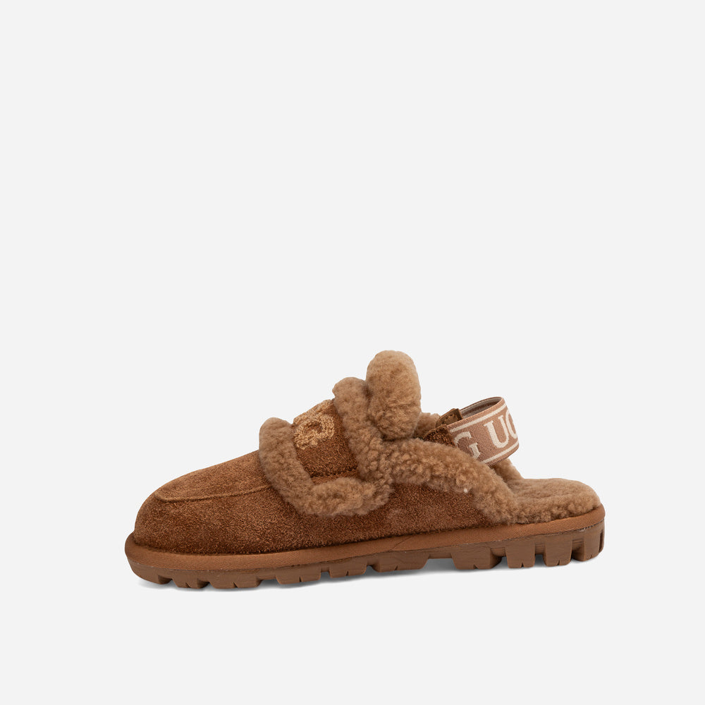 Ugg Violet Heritage Shearling Slipper Elastic Logo Strap (Detachable)