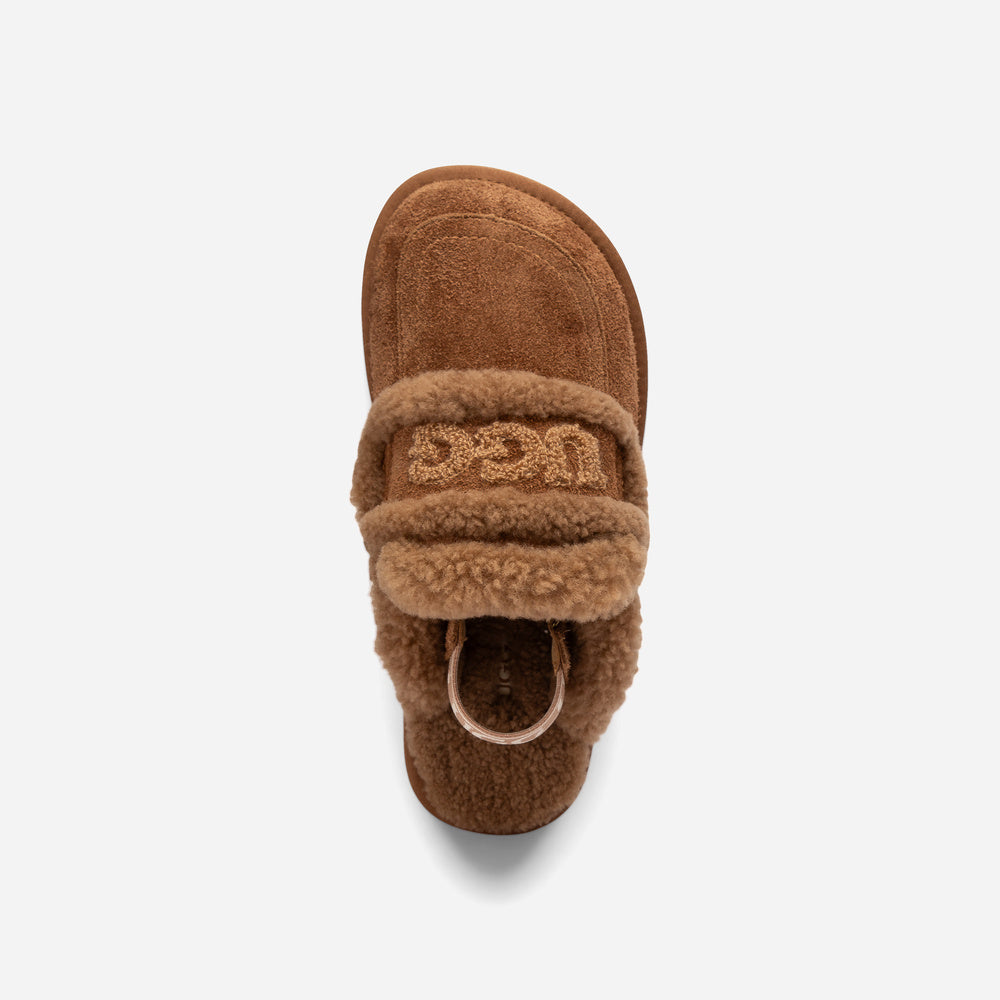 Ugg Violet Heritage Shearling Slipper Elastic Logo Strap (Detachable)