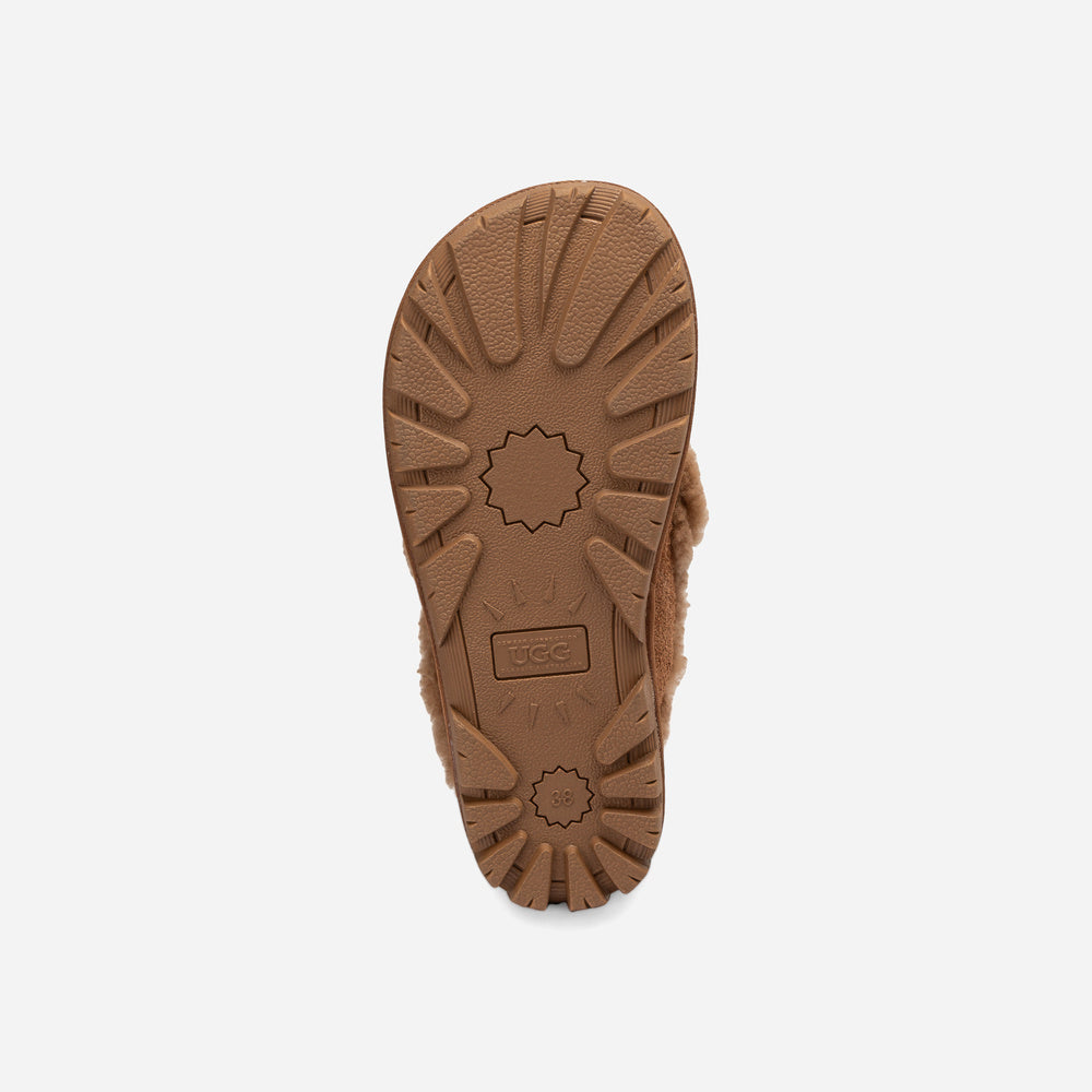 Ugg Violet Heritage Shearling Slipper Elastic Logo Strap (Detachable)