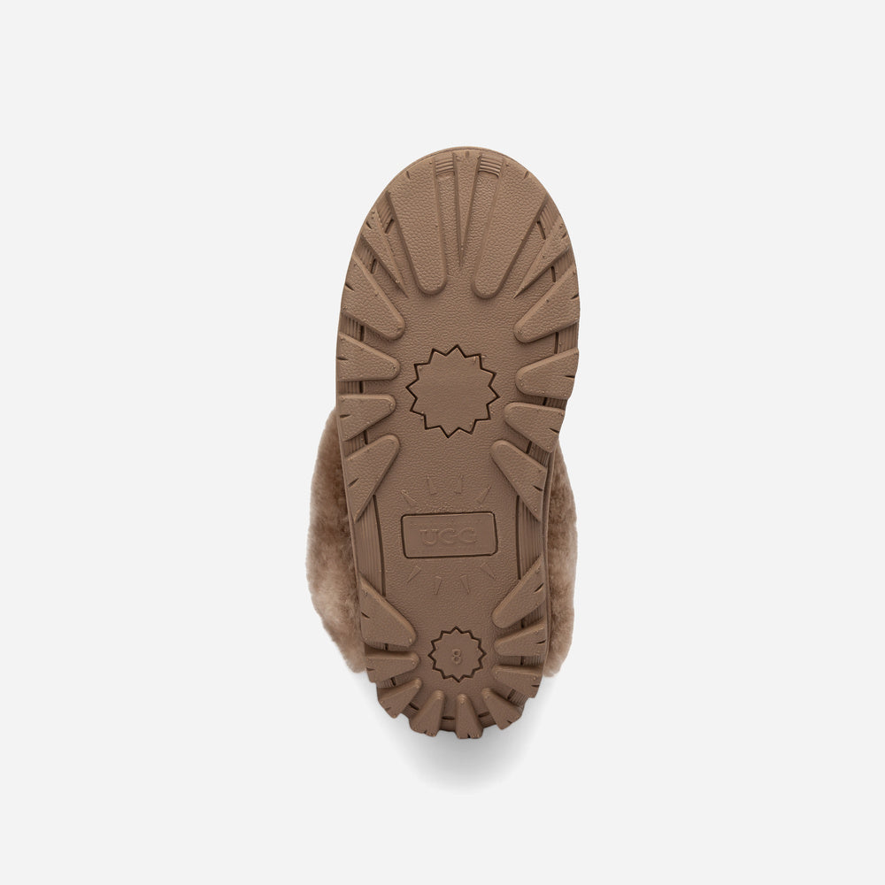 Ugg Coquette Heritage Shearling Slipper Elastic Logo Wool Strap (Detachable)
