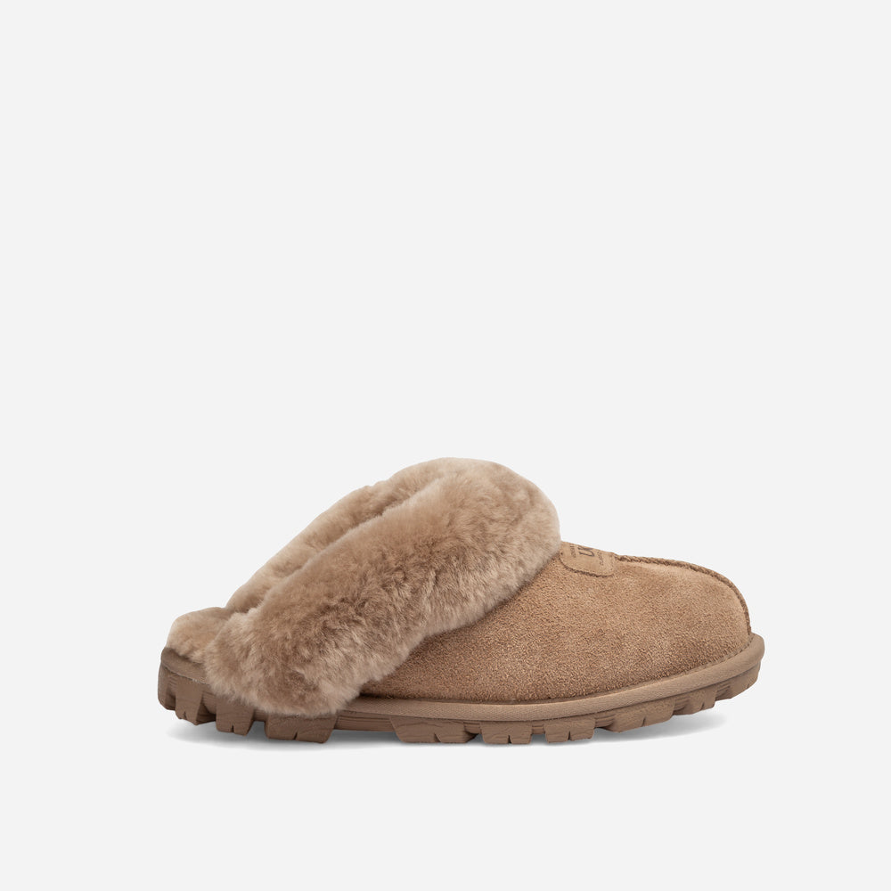 Ugg Coquette Heritage Shearling Slipper Elastic Logo Wool Strap (Detachable)