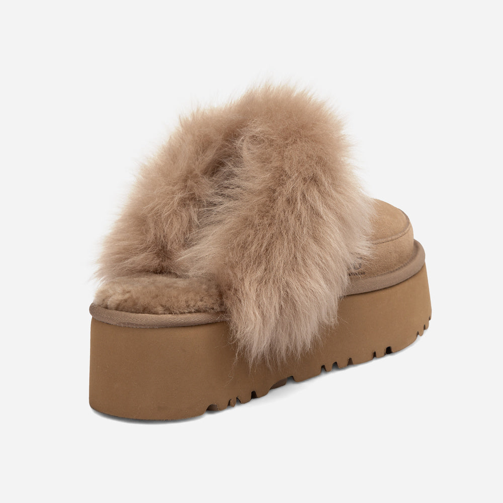 UGG Daniela Premium Platform Slipper (Elastic Logo & Wool Strap – Detachable)
