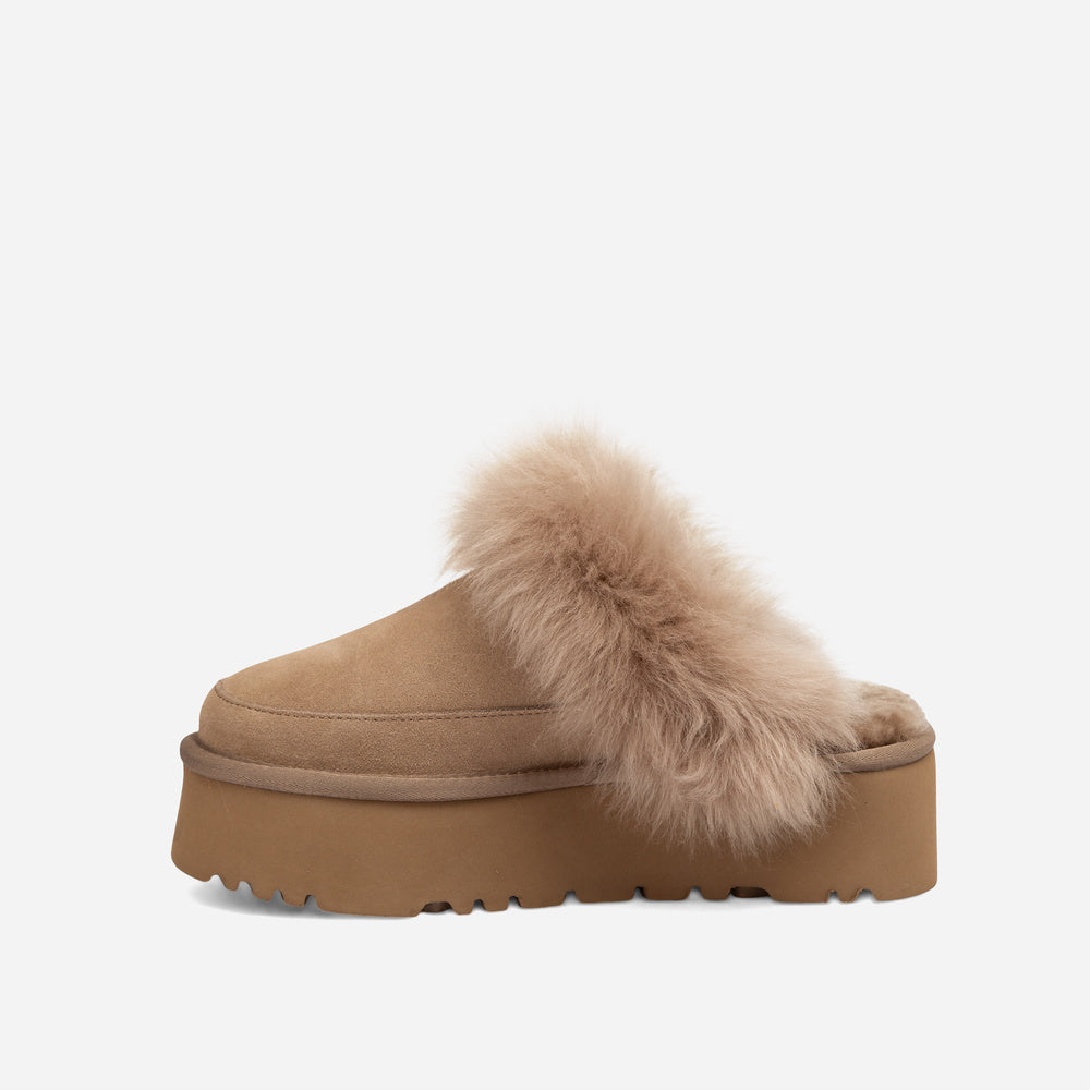 UGG Daniela Premium Platform Slipper (Elastic Logo & Wool Strap – Detachable)