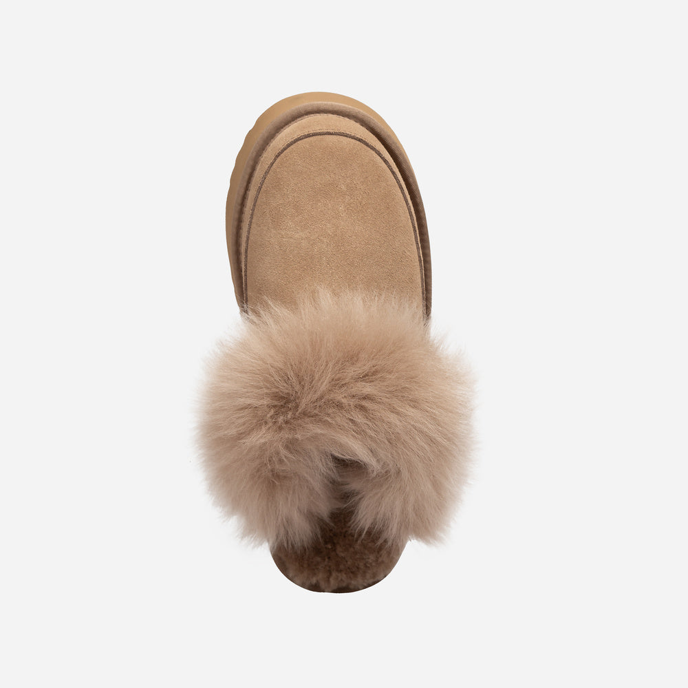UGG Daniela Premium Platform Slipper (Elastic Logo & Wool Strap – Detachable)