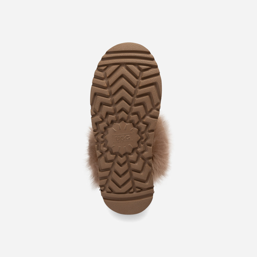 UGG Daniela Premium Platform Slipper (Elastic Logo & Wool Strap – Detachable)