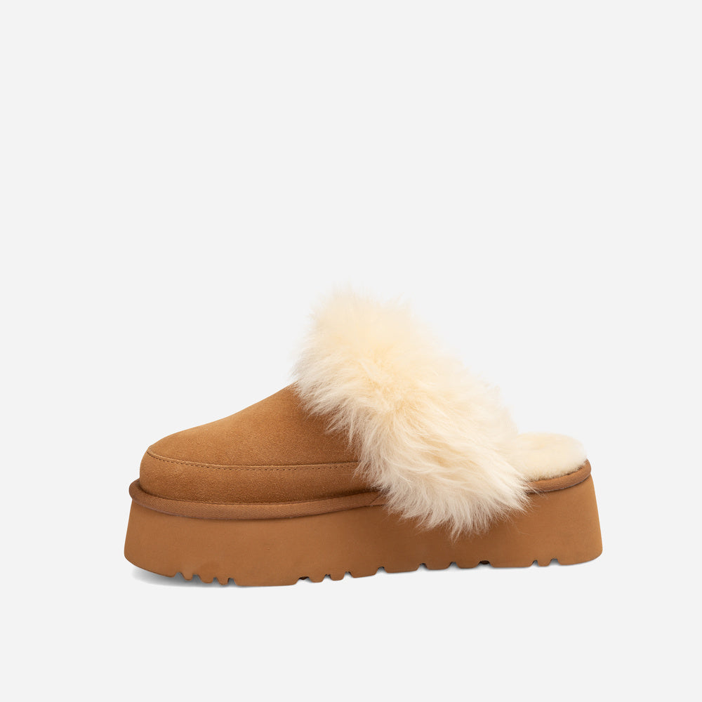 UGG Daniela Premium Platform Slipper (Elastic Logo & Wool Strap – Detachable)