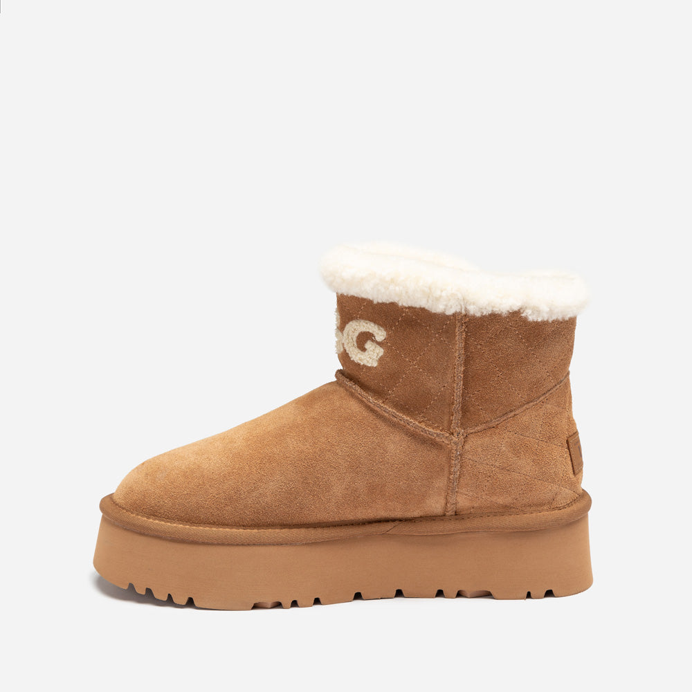 Ugg Bondi Matelasse Platform Shearling Mini Boot