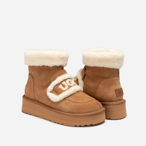 Ugg Violet Shearling Zip Platform Boot