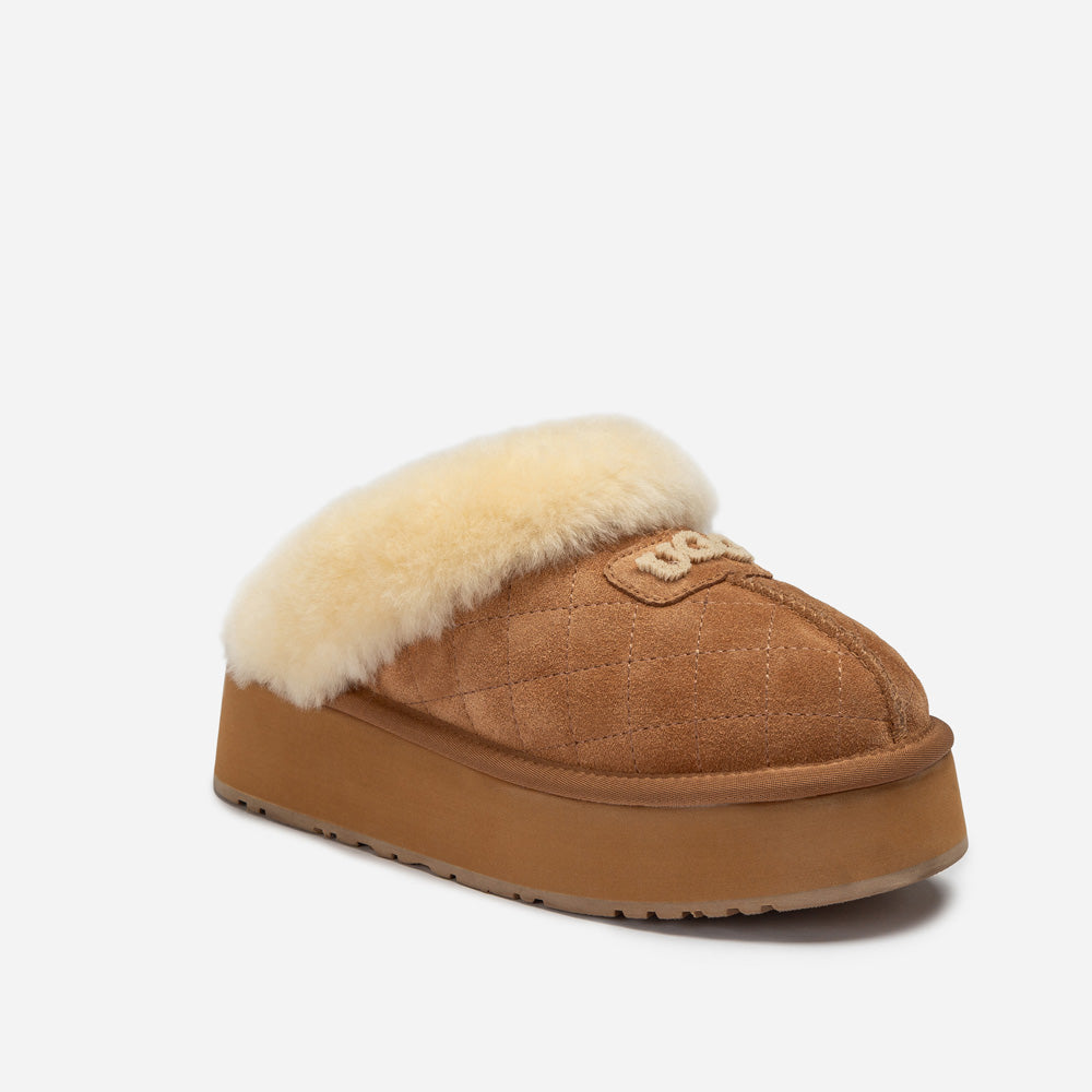 Ugg Coquette Matelassé Logo Platform Slipper (Detachable Feature)