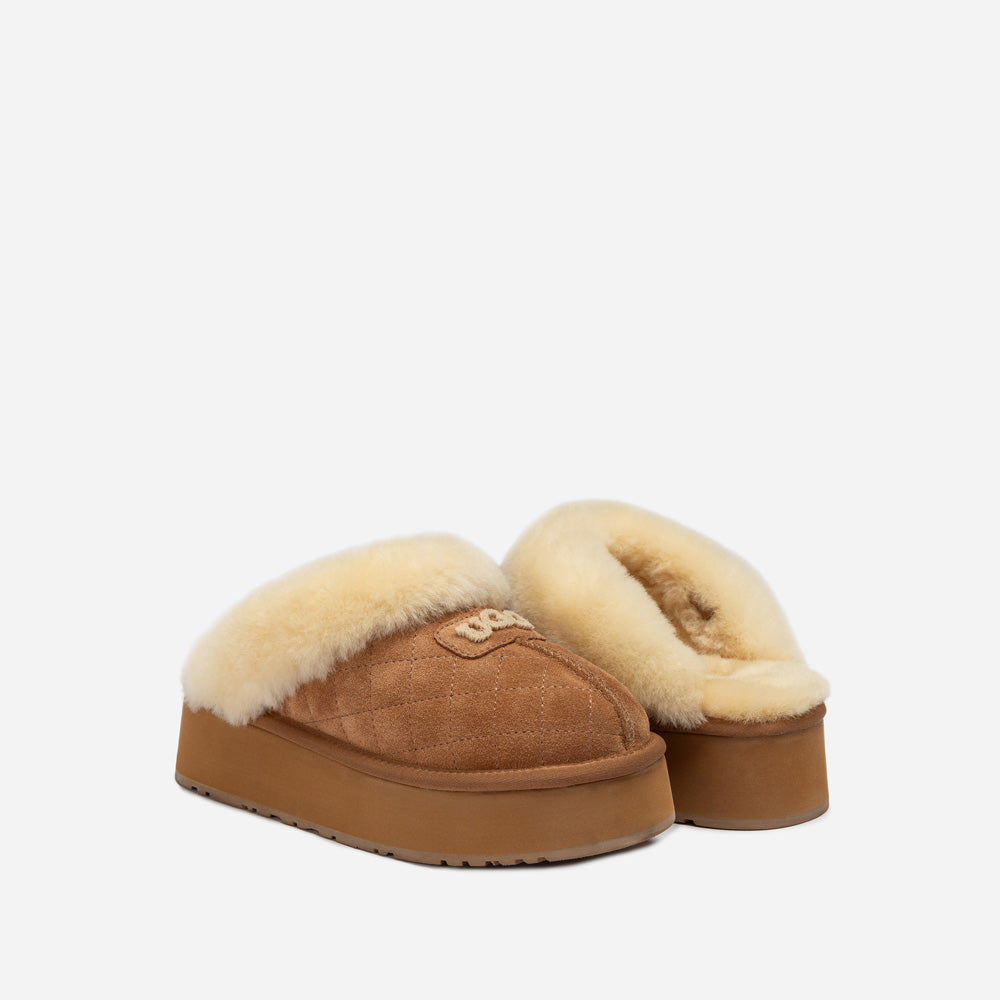 Ugg Coquette Matelassé Logo Platform Slipper (Detachable Feature)