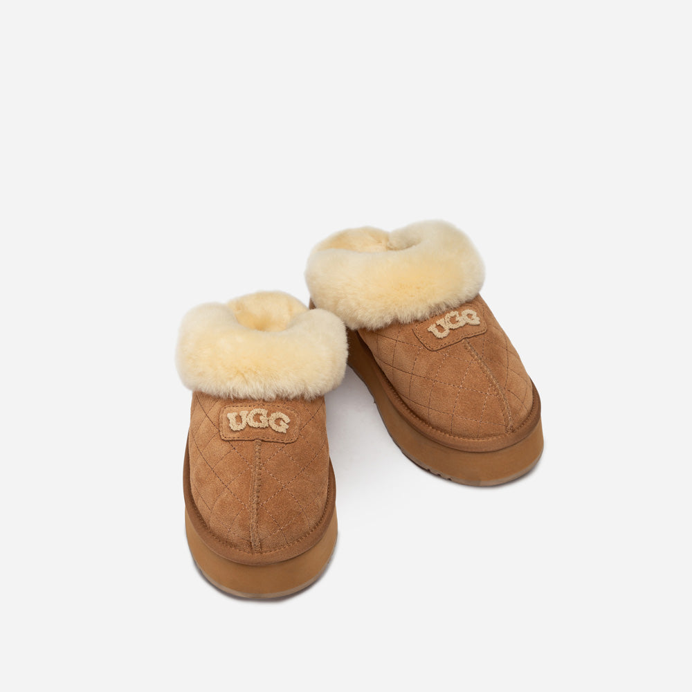 Ugg Coquette Matelassé Logo Platform Slipper (Detachable Feature)