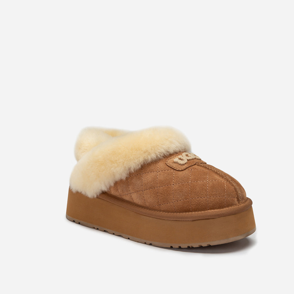 Ugg Coquette Matelassé Logo Platform Slipper (Detachable Feature)