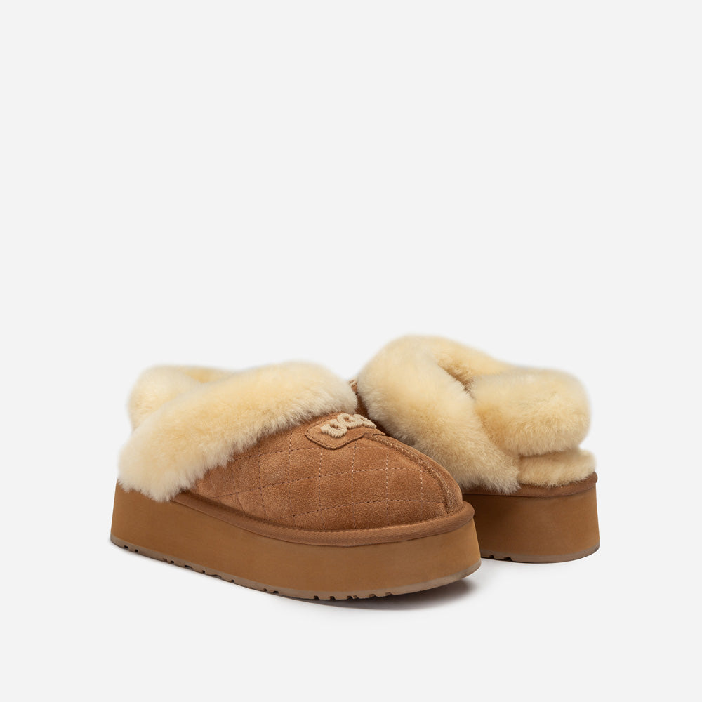 Ugg Coquette Matelassé Logo Platform Slipper (Detachable Feature)