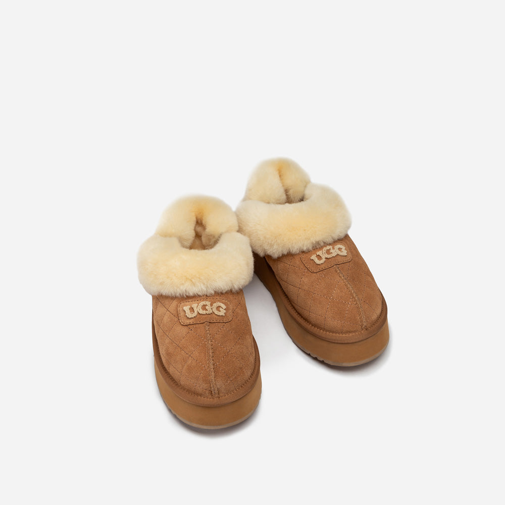 Ugg Coquette Matelassé Logo Platform Slipper (Detachable Feature)