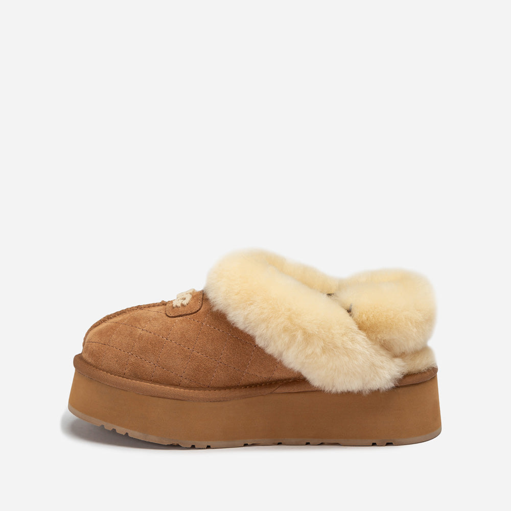 Ugg Coquette Matelassé Logo Platform Slipper (Detachable Feature)