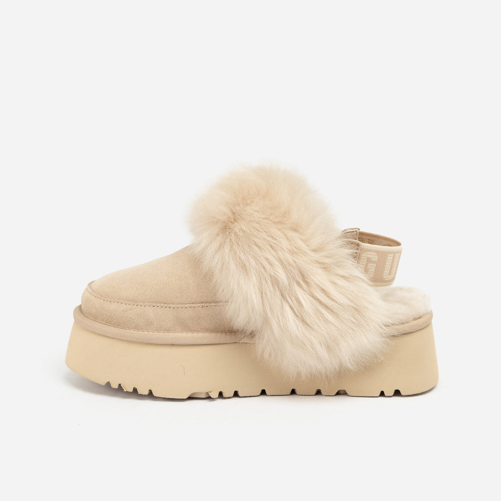 UGG Daniela Premium Platform Slipper (Elastic Logo & Wool Strap – Detachable)
