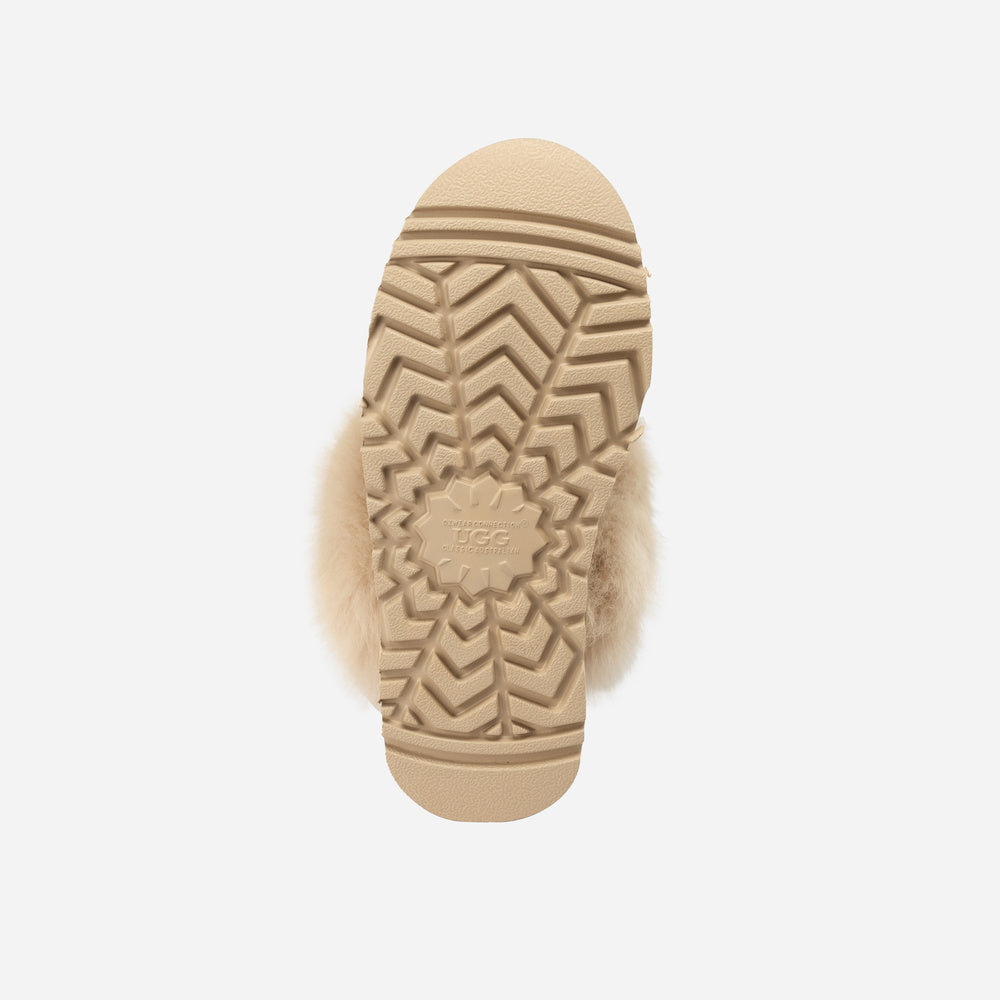 UGG Daniela Premium Platform Slipper (Elastic Logo & Wool Strap – Detachable)