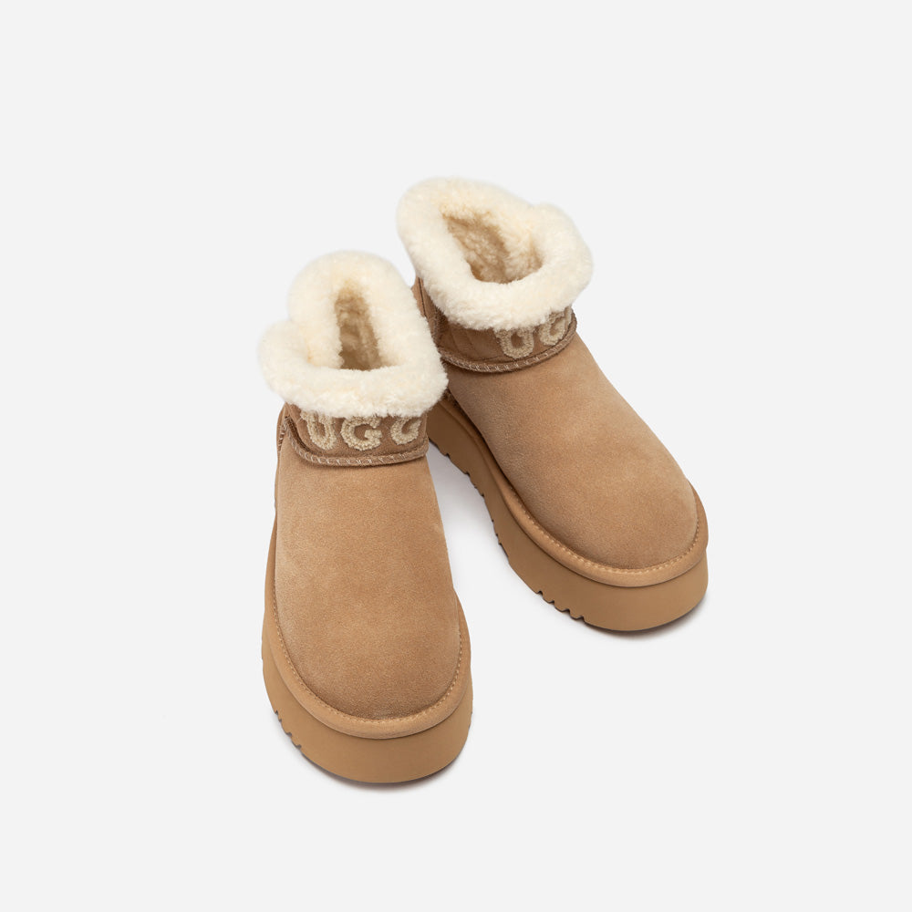 Ugg Bondi Matelassé Platform Shearling Ultra Mini Boots