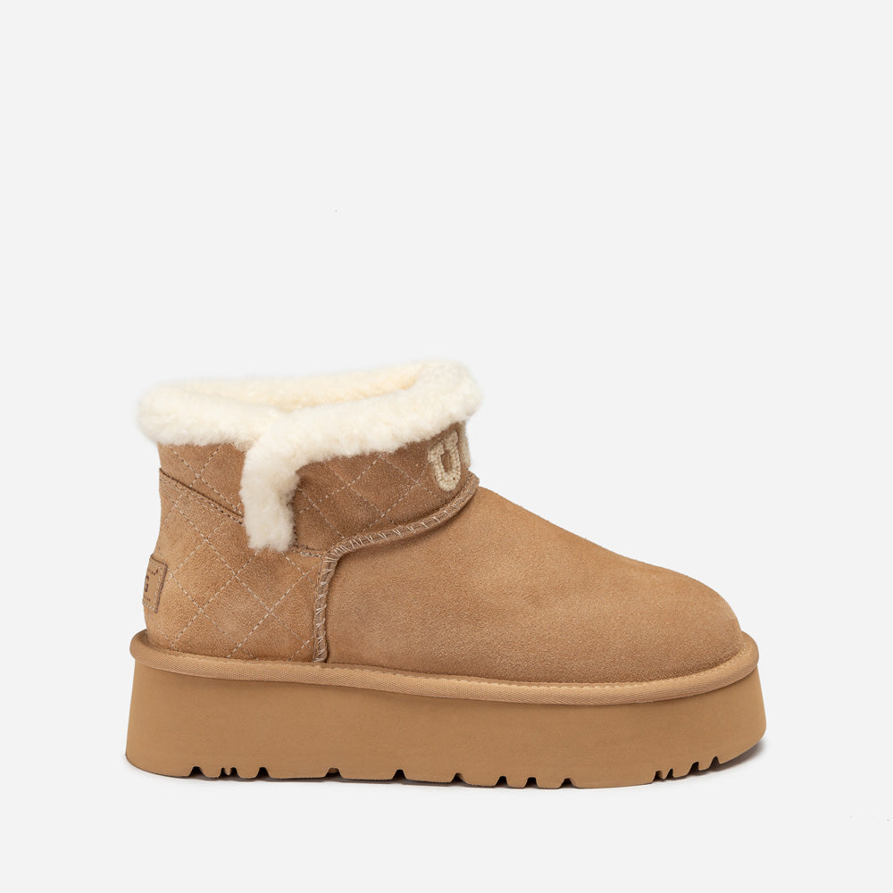 Ugg Bondi Matelassé Platform Shearling Ultra Mini Boots