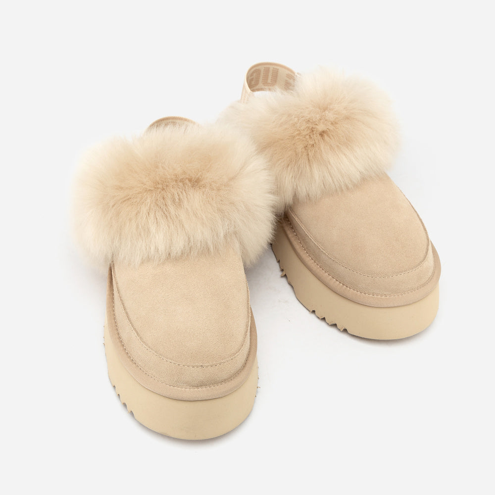 UGG Daniela Premium Platform Slipper (Elastic Logo & Wool Strap – Detachable)