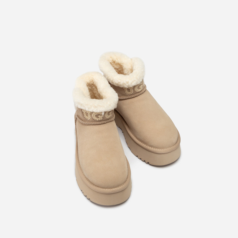 Ugg Bondi Matelassé Platform Shearling Ultra Mini Boots