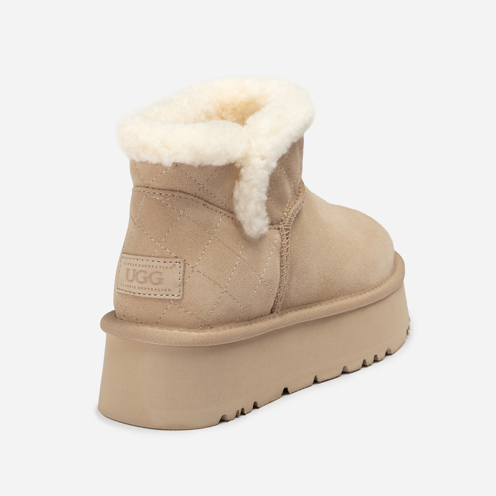 Ugg Bondi Matelassé Platform Shearling Ultra Mini Boots