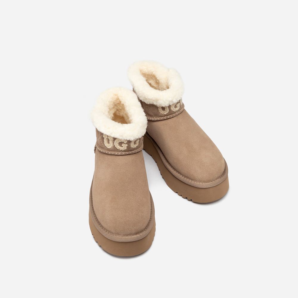 Ugg Bondi Matelassé Platform Shearling Ultra Mini Boots