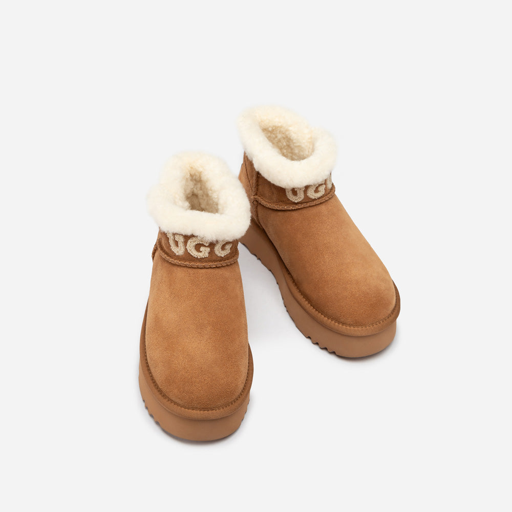 Ugg Bondi Matelassé Platform Shearling Ultra Mini Boots
