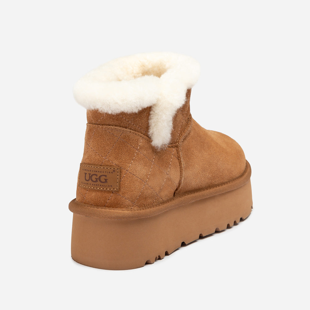 Ugg Bondi Matelassé Platform Shearling Ultra Mini Boots
