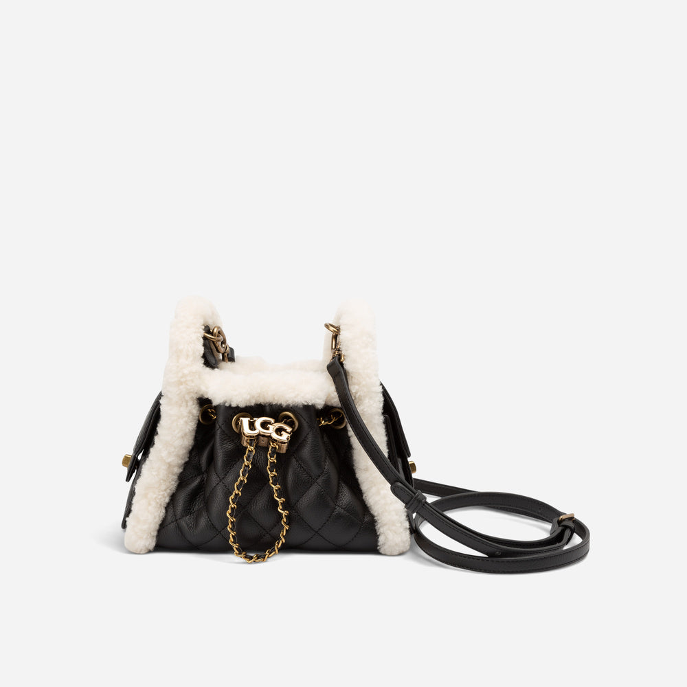 UGG Shearling Quilted Grained Nano Bucket Bag (3-Way)