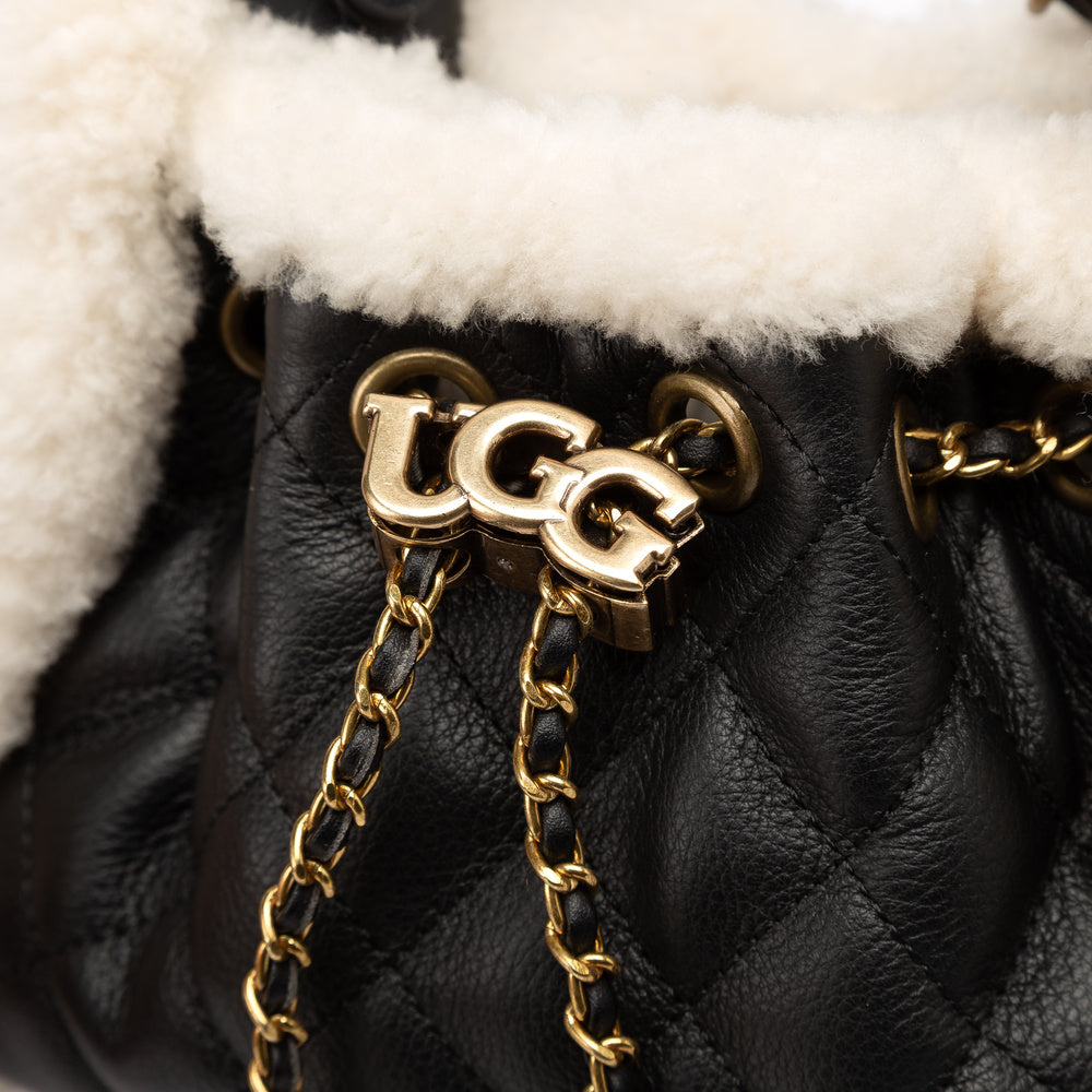UGG Shearling Quilted Grained Nano Bucket Bag (3-Way)