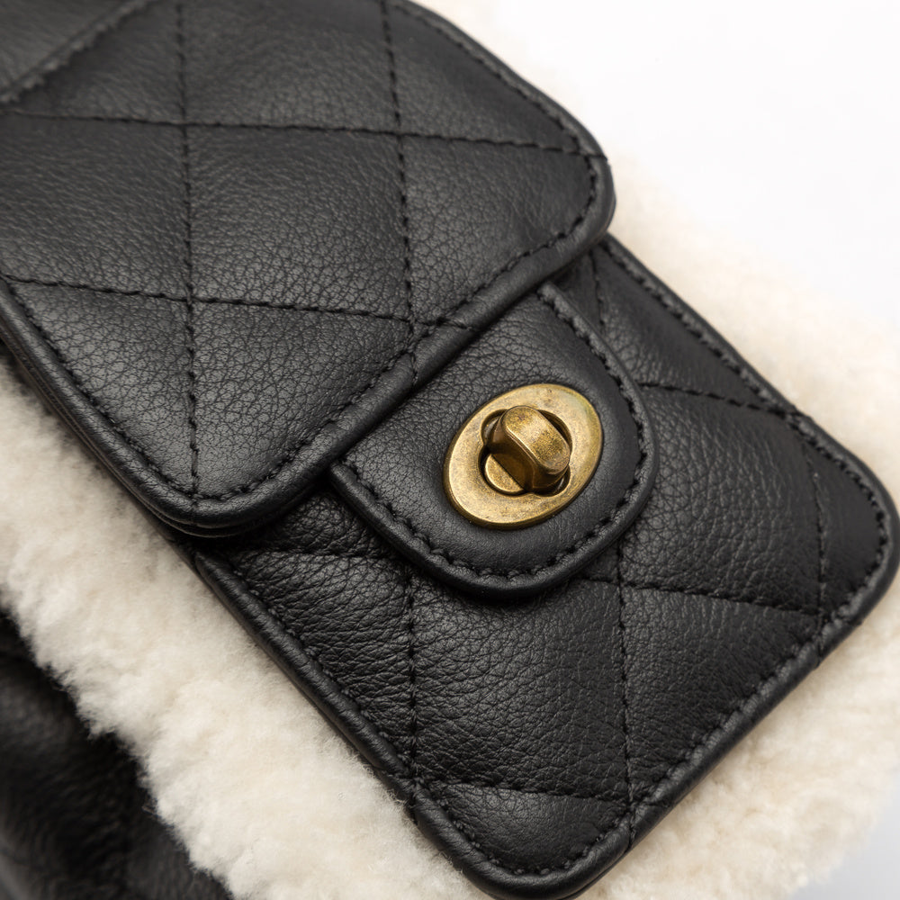 UGG Shearling Quilted Grained Nano Bucket Bag (3-Way)