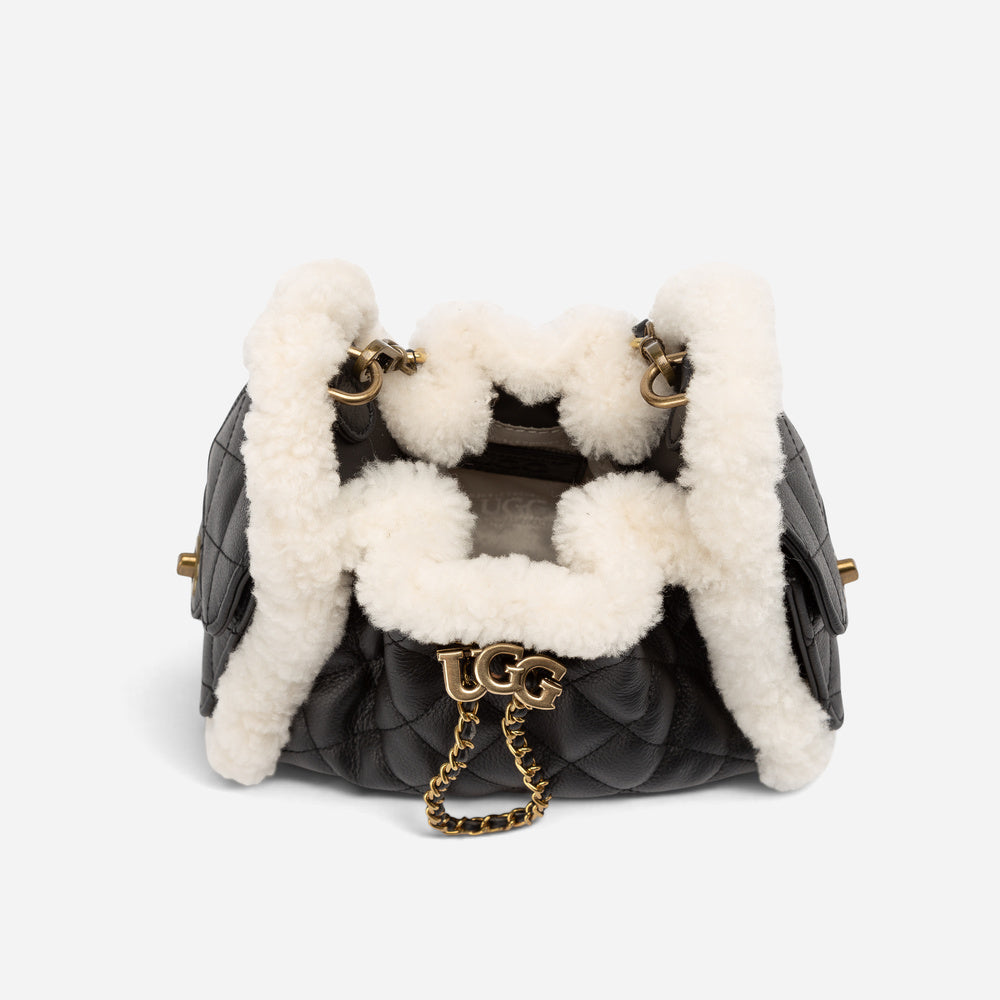 UGG Shearling Quilted Grained Nano Bucket Bag (3-Way)