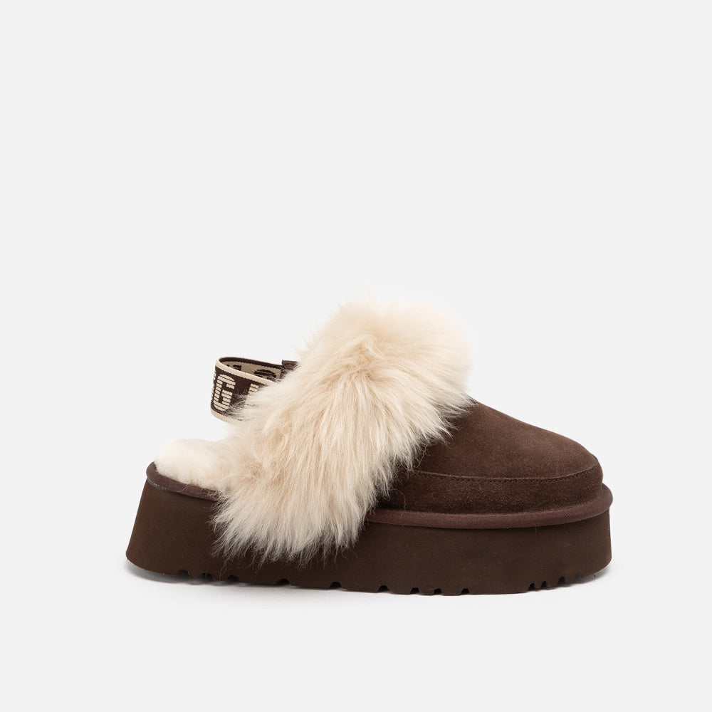 UGG Daniela Premium Platform Slipper (Elastic Logo & Wool Strap – Detachable)
