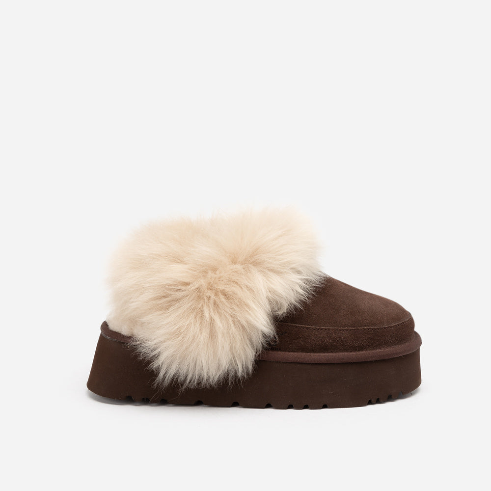 UGG Daniela Premium Platform Slipper (Elastic Logo & Wool Strap – Detachable)