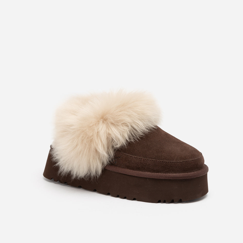 UGG Daniela Premium Platform Slipper (Elastic Logo & Wool Strap – Detachable)