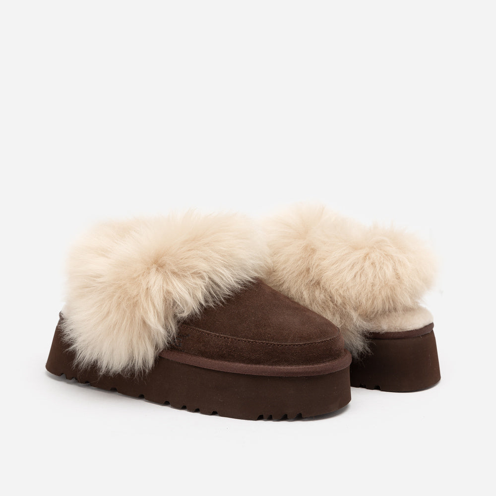 UGG Daniela Premium Platform Slipper (Elastic Logo & Wool Strap – Detachable)