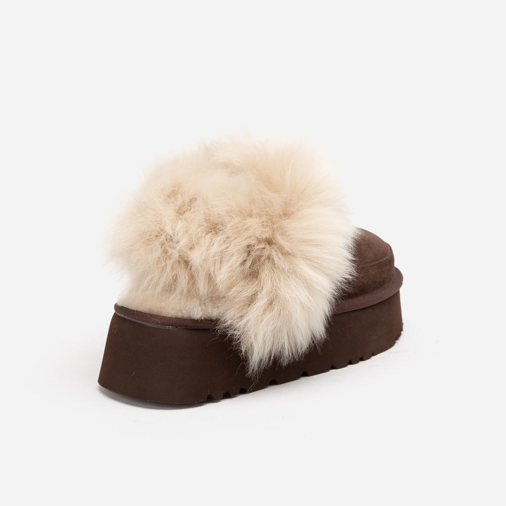 UGG Daniela Premium Platform Slipper (Elastic Logo & Wool Strap – Detachable)