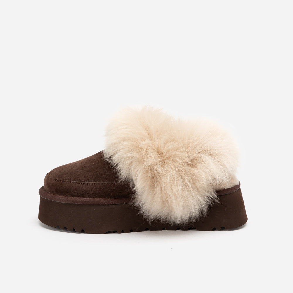 UGG Daniela Premium Platform Slipper (Elastic Logo & Wool Strap – Detachable)