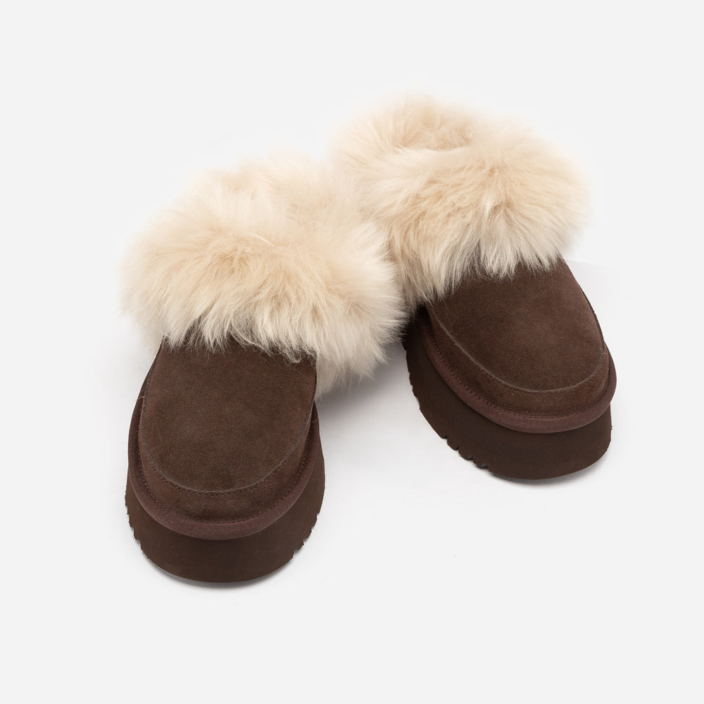 UGG Daniela Premium Platform Slipper (Elastic Logo & Wool Strap – Detachable)