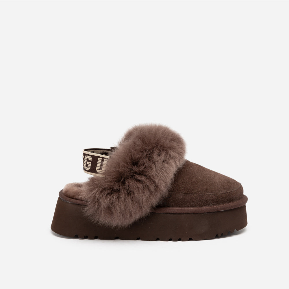 UGG Daniela Premium Platform Slipper (Elastic Logo & Wool Strap – Detachable)