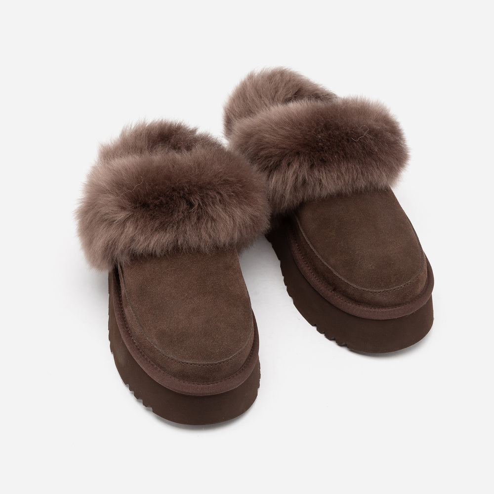 UGG Daniela Premium Platform Slipper (Elastic Logo & Wool Strap – Detachable)
