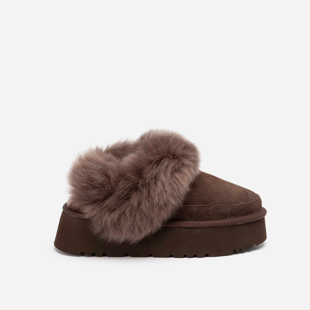 UGG Daniela Premium Platform Slipper (Elastic Logo & Wool Strap – Detachable)