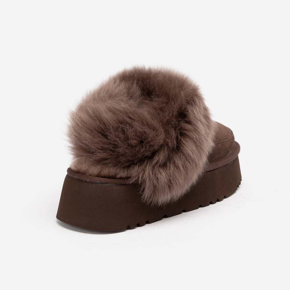 UGG Daniela Premium Platform Slipper (Elastic Logo & Wool Strap – Detachable)