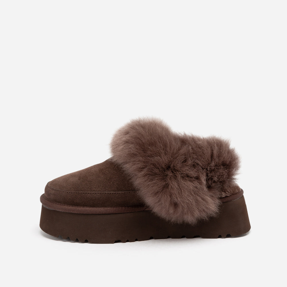 UGG Daniela Premium Platform Slipper (Elastic Logo & Wool Strap – Detachable)